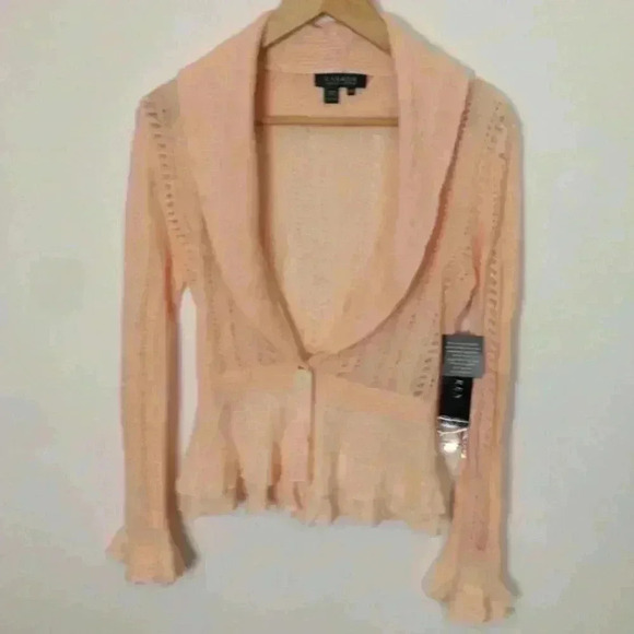 Lauren Ralph Lauren Knit Crochet XS Linen Sweater - Picture 2 of 8